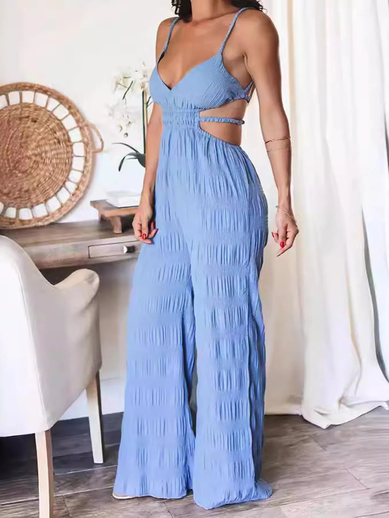 Cut - Out Wide Leg Jumpsuit