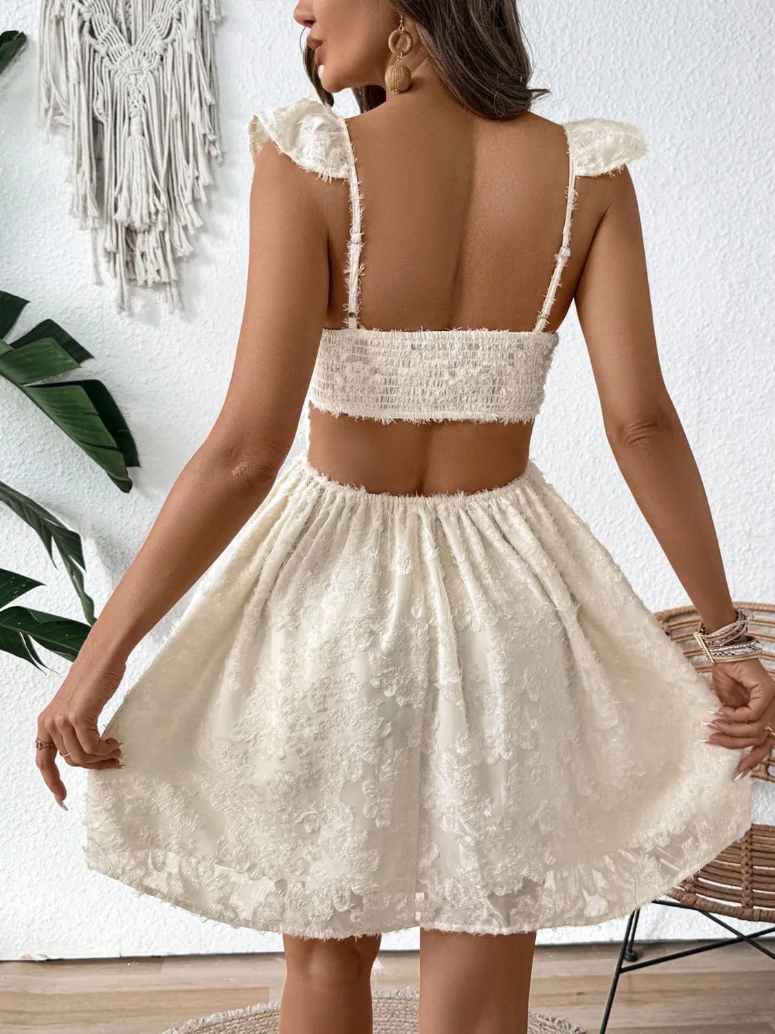 Cutout Cap Sleeve Mini Cami Dress
