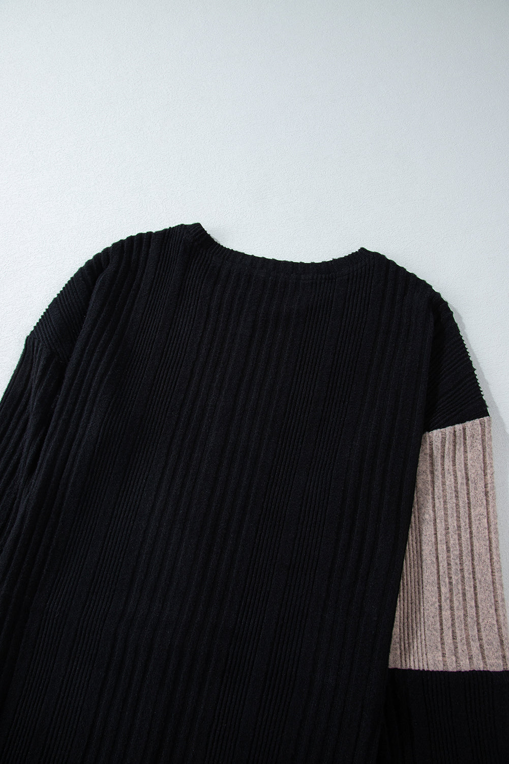 Color Block Drop Shoulder Long Sleeve Mini Dress - Classique Collection