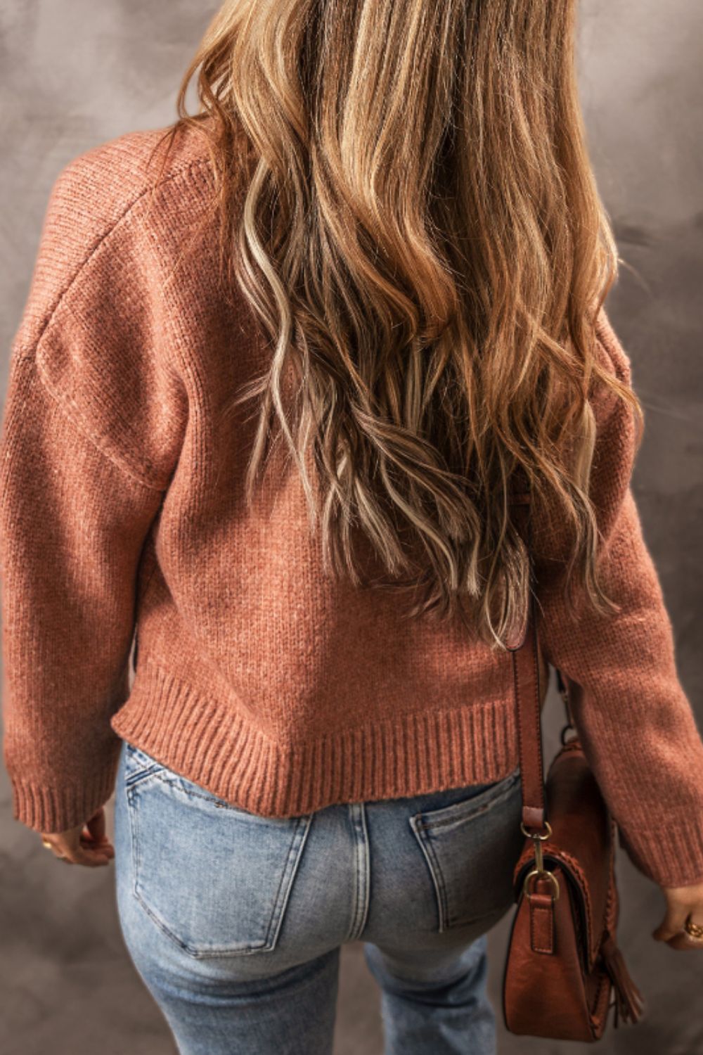 Slit Open Front Dropped Shoulder Cardigan - ClassiQ