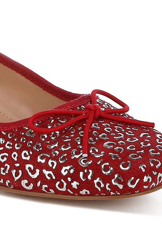 Ningen Leopard Print Block Heel Ballerinas - Classique Collection