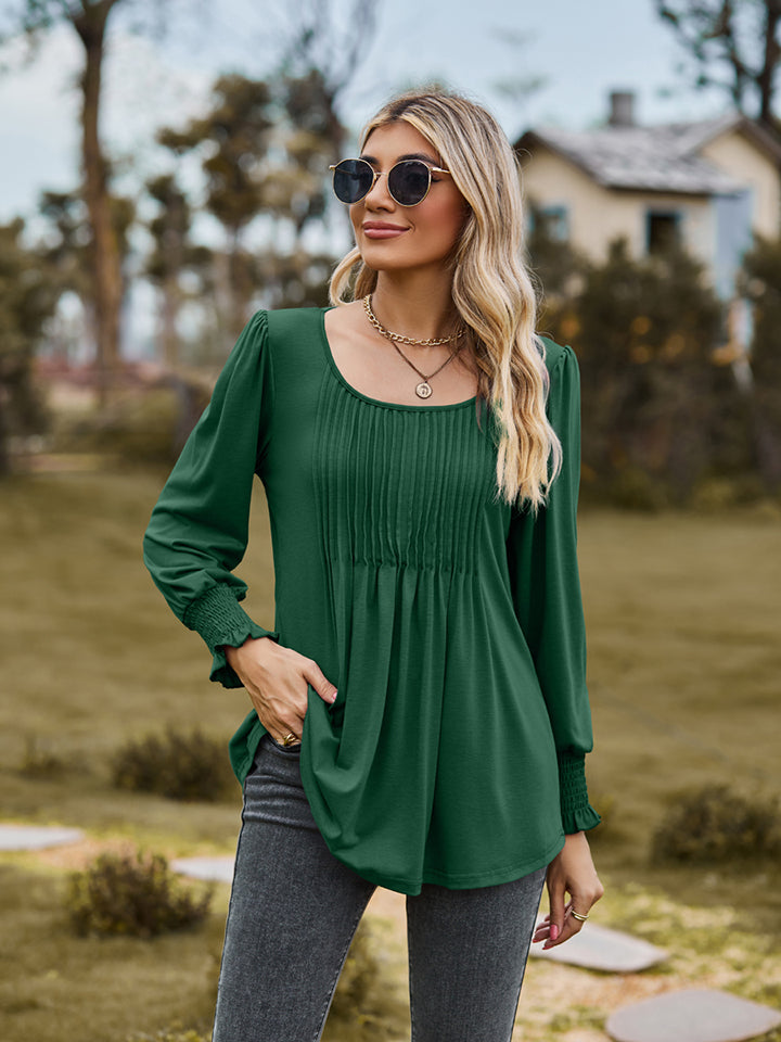 Puff Sleeve Pleated Blouse - Classique Collection