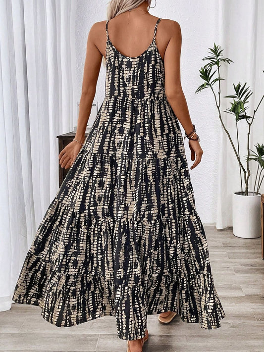 Printed Scoop Neck Maxi Cami Dress - Classique Collection