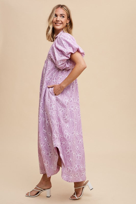 Annie Wear Floral Smock Detail Puff Sleeve Dress - ClassiQ