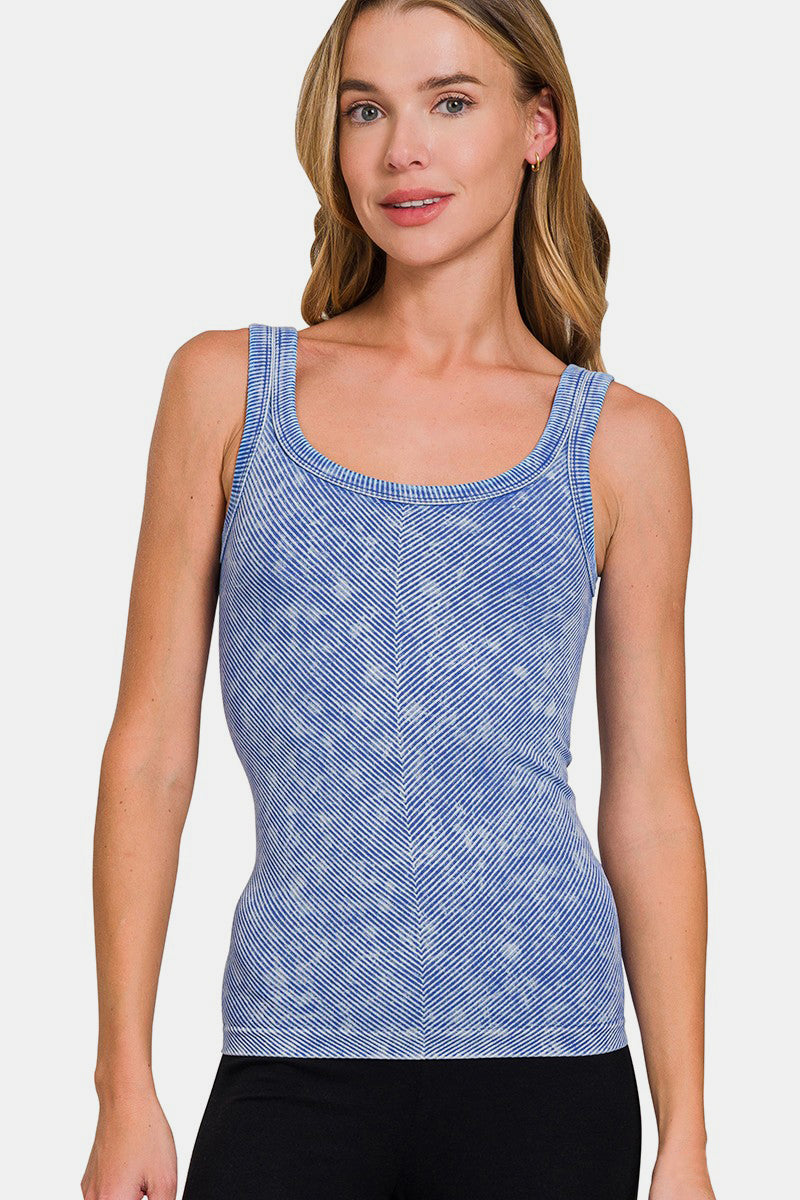 Zenana Ribbed Scoop Neck Tank - Classique Collection
