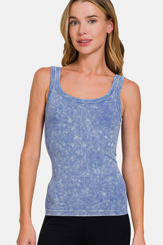 Zenana Ribbed Scoop Neck Tank - Classique Collection