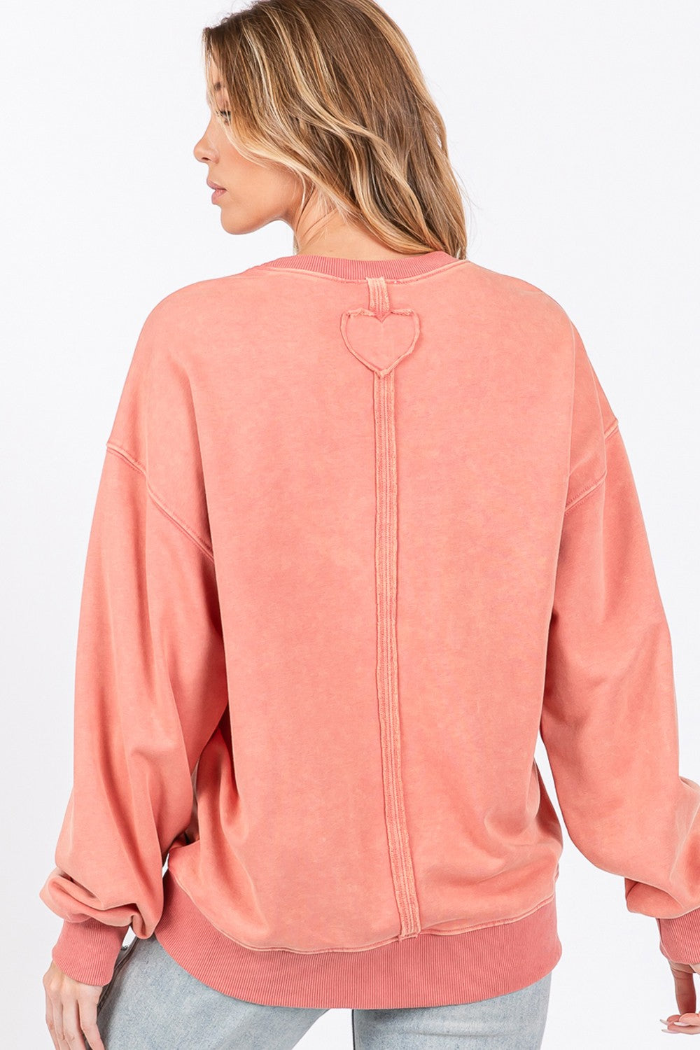 SAGE + FIG LOVE Path Applique Drop Shoulder Sweatshirt - ClassiQ
