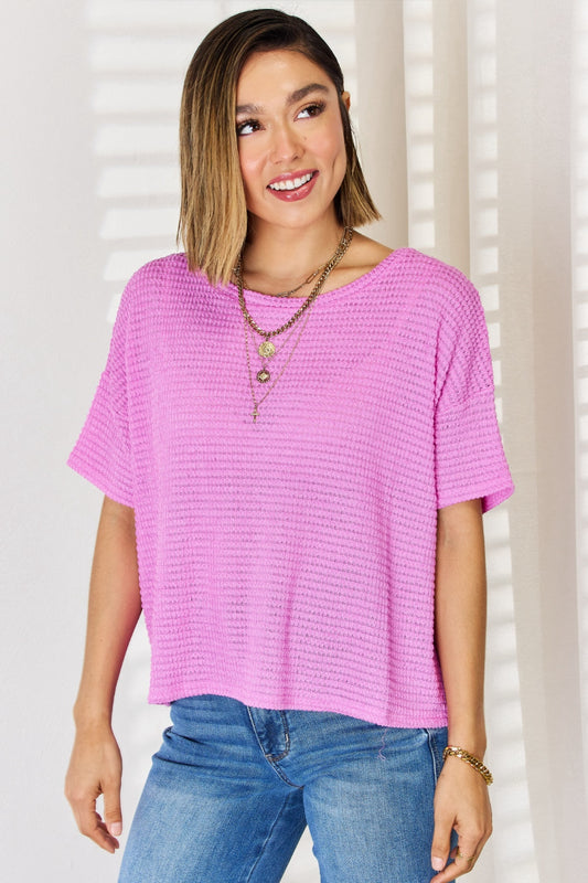 Zenana Full Size Round Neck Short Sleeve Top - Classique Collection