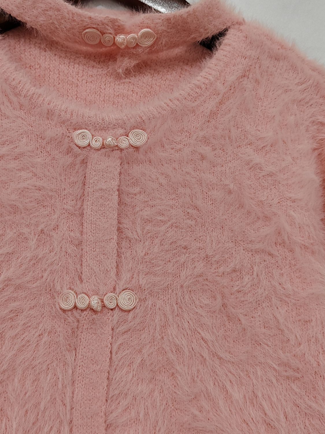 Cutout Knot Button Long Sleeve Cardigan - ClassiQ