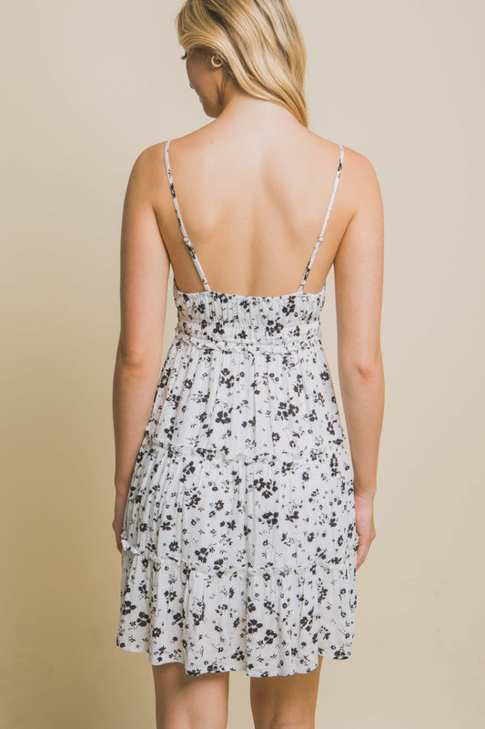 Love Tree Floral Tiered Cami Mini Dress - ClassiQ