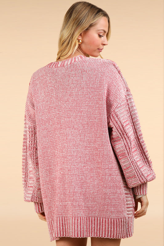 VERY J Cable Knit Open Front Cardigan - Classique Collection