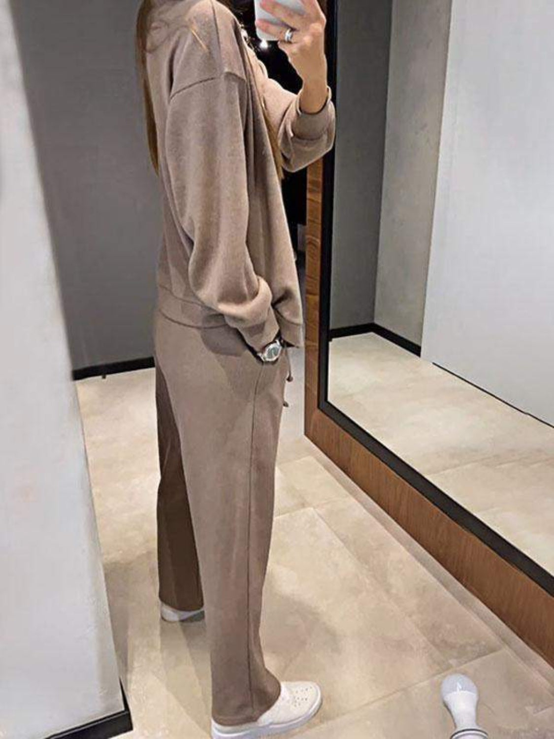 Full Size Button Up Long Sleeve Top and Pants Set - ClassiQ