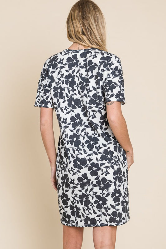 BOMBOM Floral Button Down Mini Dress - Classique Collection