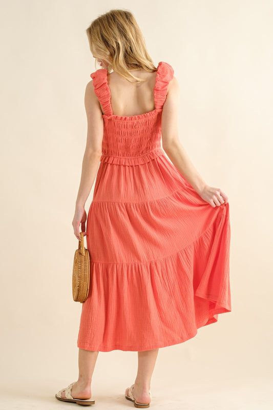 And The Why Smocked Ruffled Tiered Dress - Classique Collection