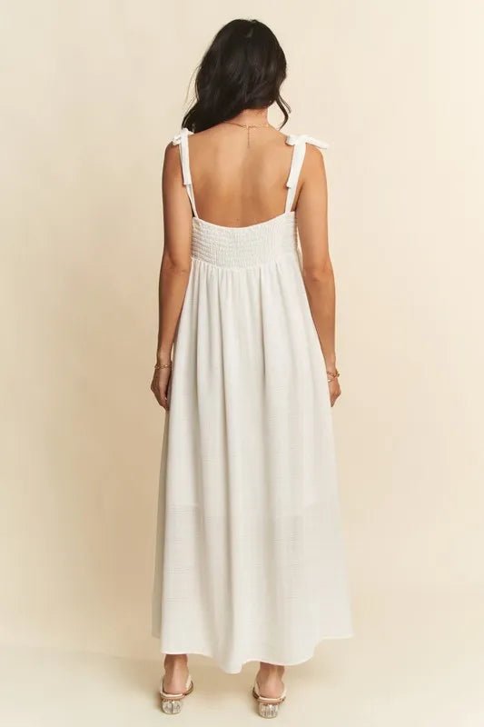 Davi & Dani Smocked Sleeveless Maxi Cami Dress