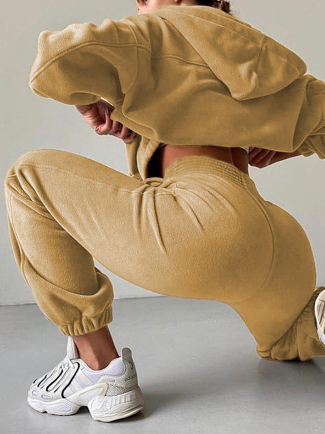 Zip Up Long Sleeve Hoodie and Joggers Set - ClassiQ