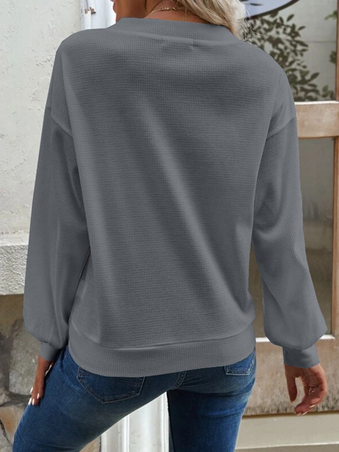 V-Neck Dropped Shoulder Blouse - Classique Collection
