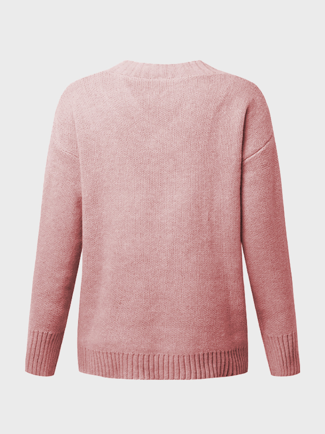 V-Neck Long Sleeve Knit Top - ClassiQ