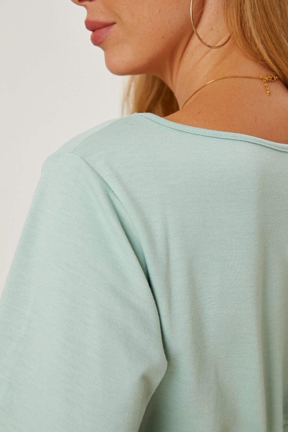 Boat Neck Lantern Sleeve Blouse - Classique Collection