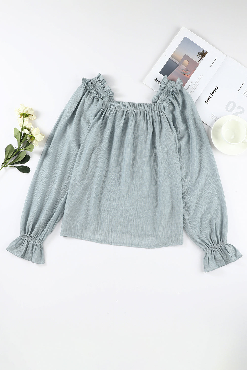 Frill Trim Flounce Sleeve Blouse - Classique Collection