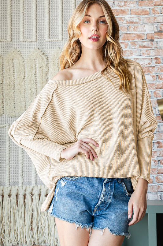 Reborn J Exposed Seam Lantern Sleeve Top - Classique Collection