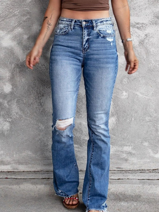 Distressed Flare Jeans