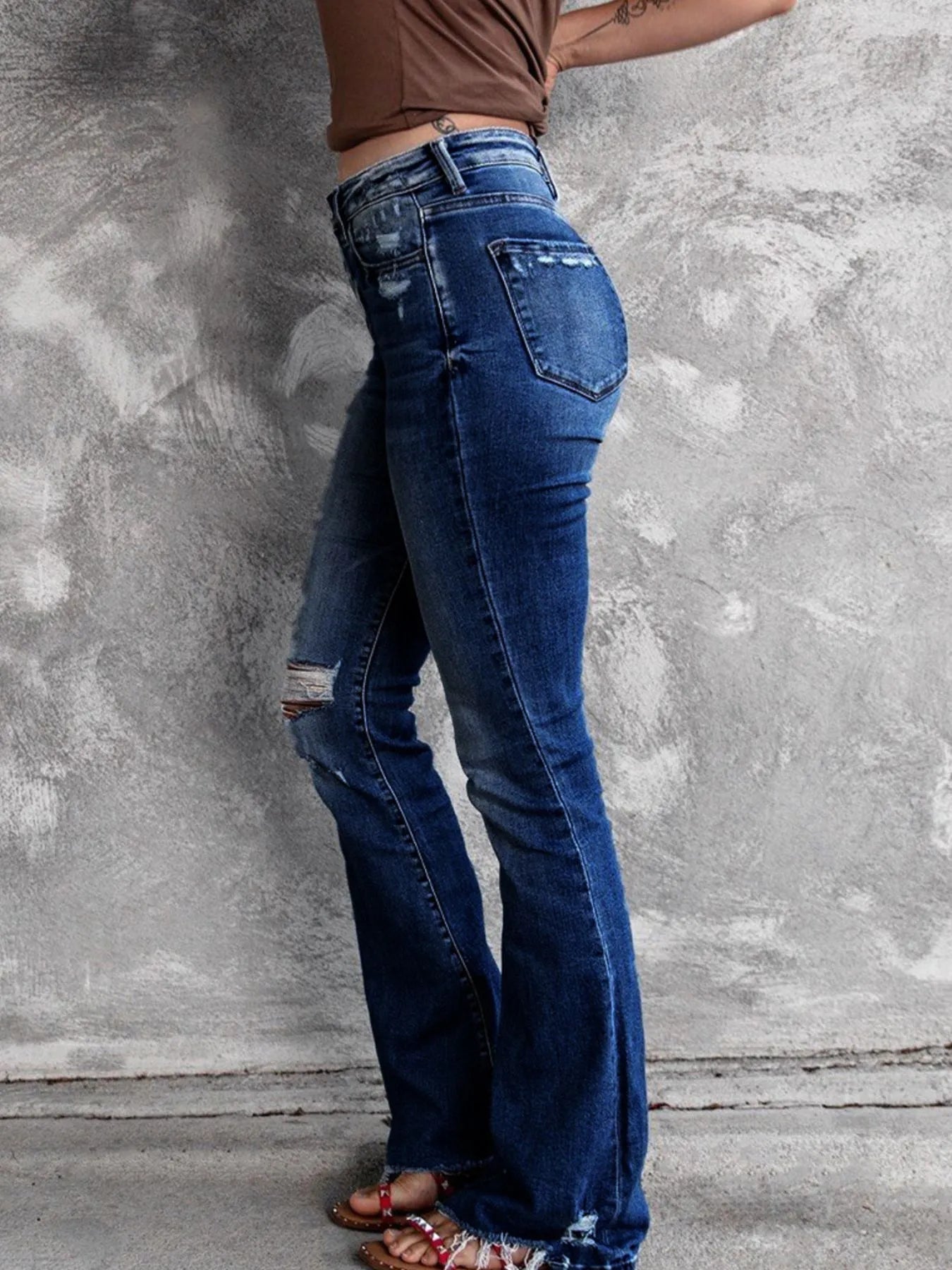 Distressed Flare Jeans