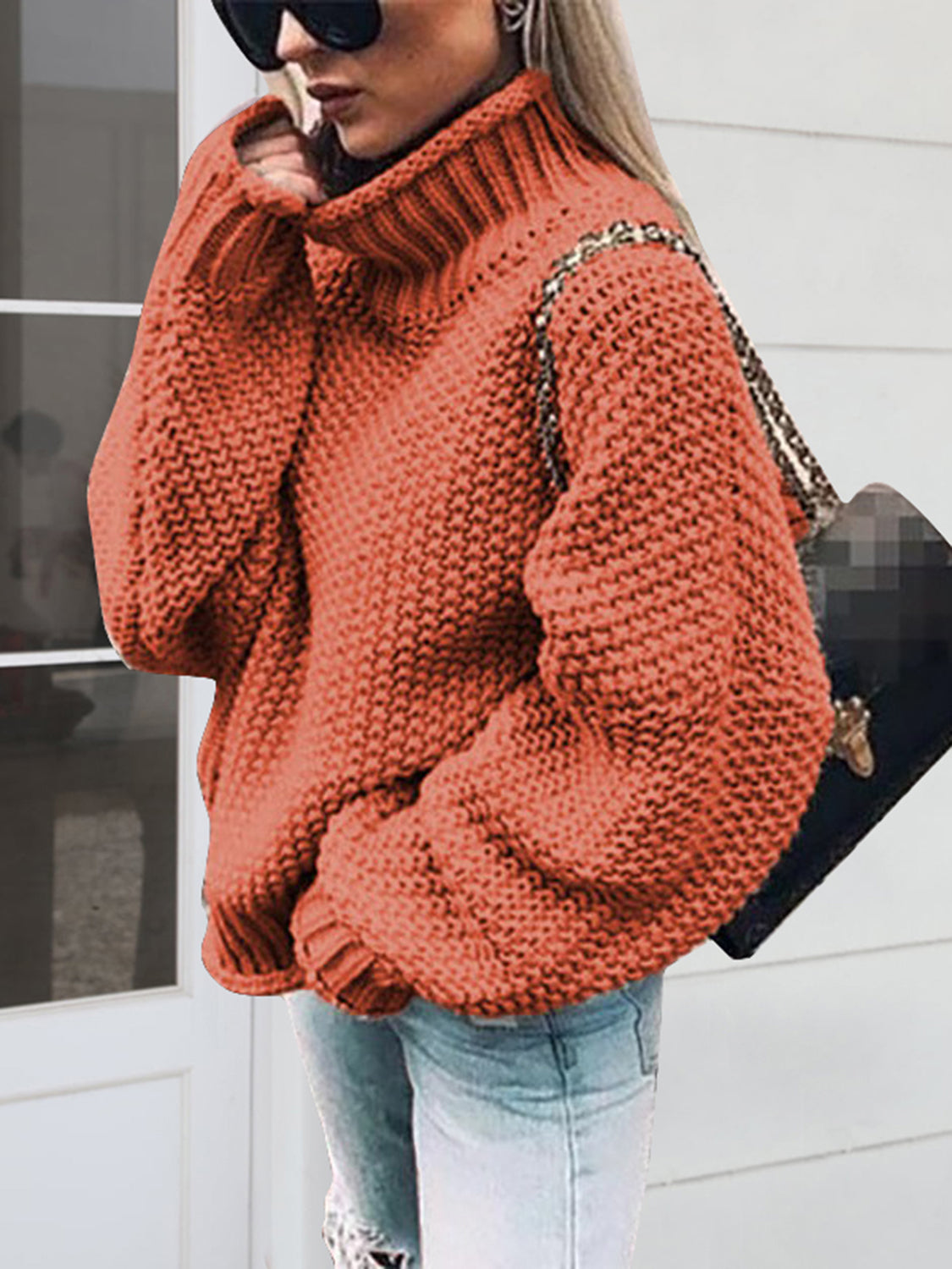 Turtleneck Long Sleeve Sweater - ClassiQ