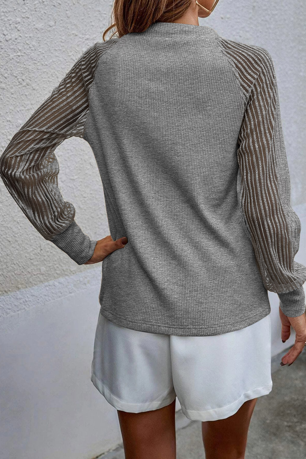 Round Neck Raglan Sleeve Knit Top - Classique Collection