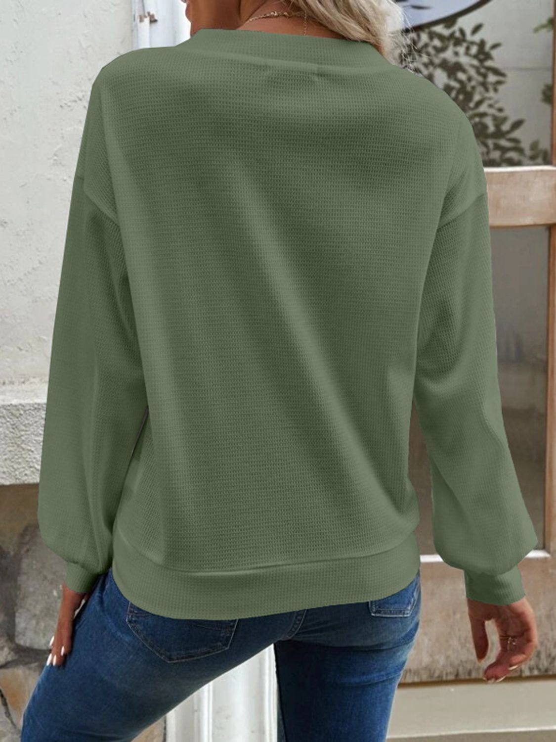 V-Neck Dropped Shoulder Blouse - Classique Collection