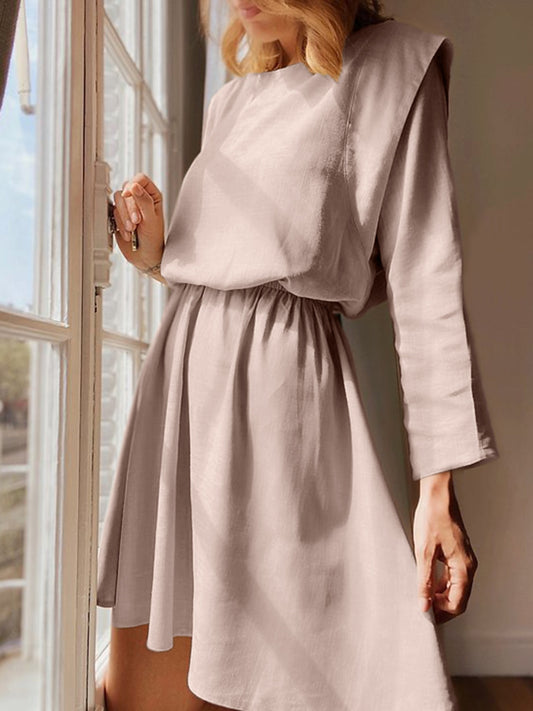 Round Neck Long Sleeve Mini Dress - Classique Collection
