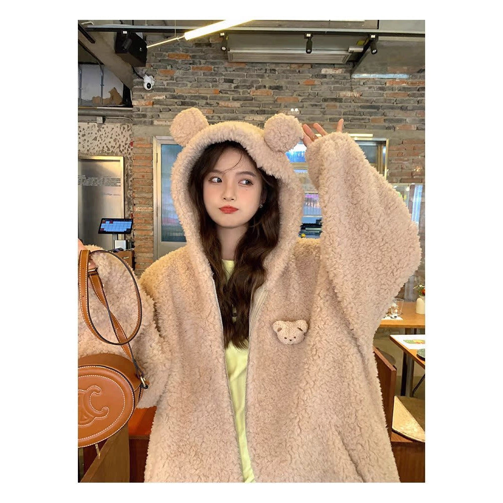 Lamb Wool Zipper Coat For Women ClassiQ