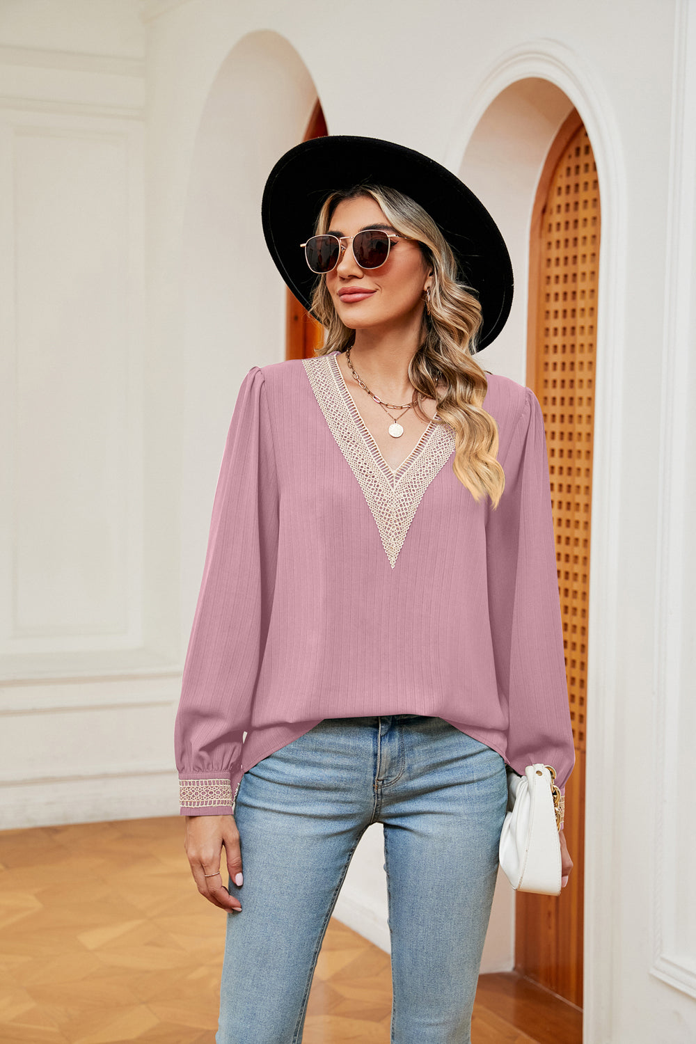 Contrast Puff Sleeve Blouse - Classique Collection