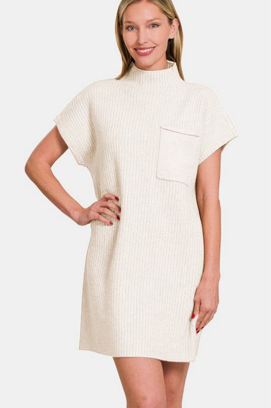 Zenana Short Sleeve Sweater Mini Dress - Classique Collection