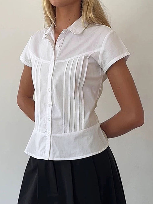 Devine Button Down Collared Neck Short Sleeve Shirt - Classique Collection