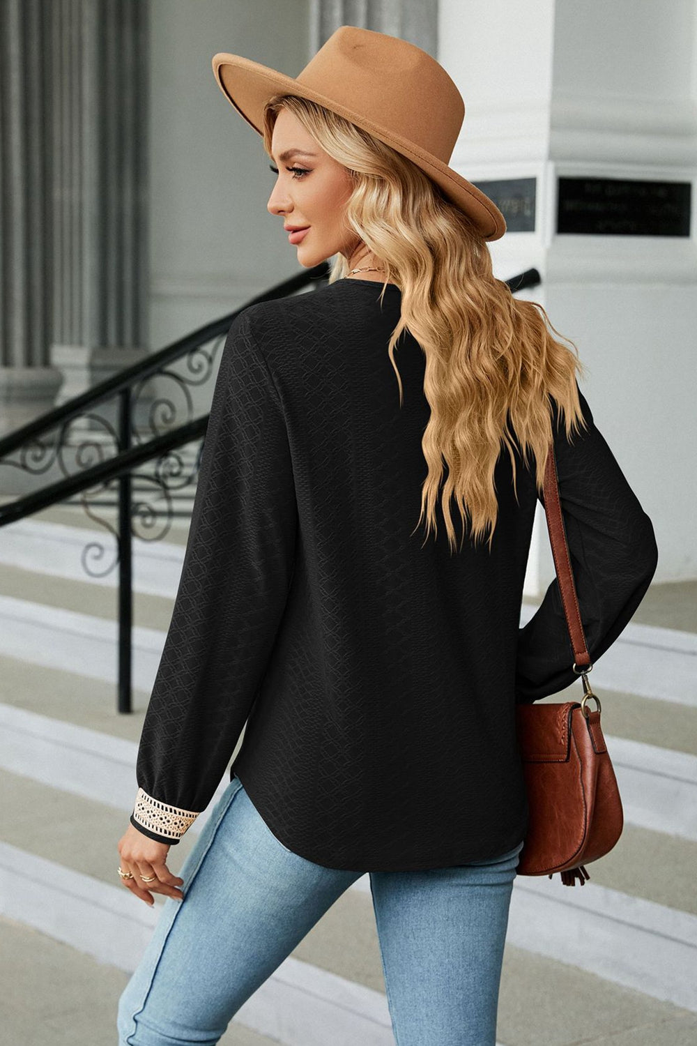 V-Neck Long Sleeve Blouse - Classique Collection