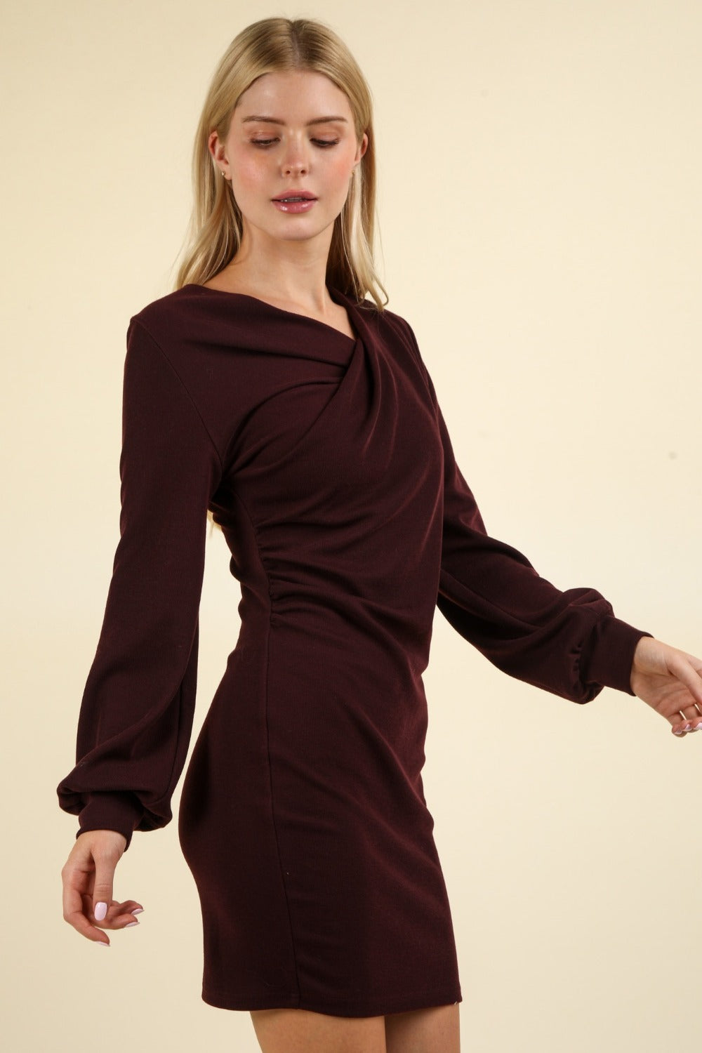 VERY J Ruched Detail Bodycon Mini Dress - Classique Collection
