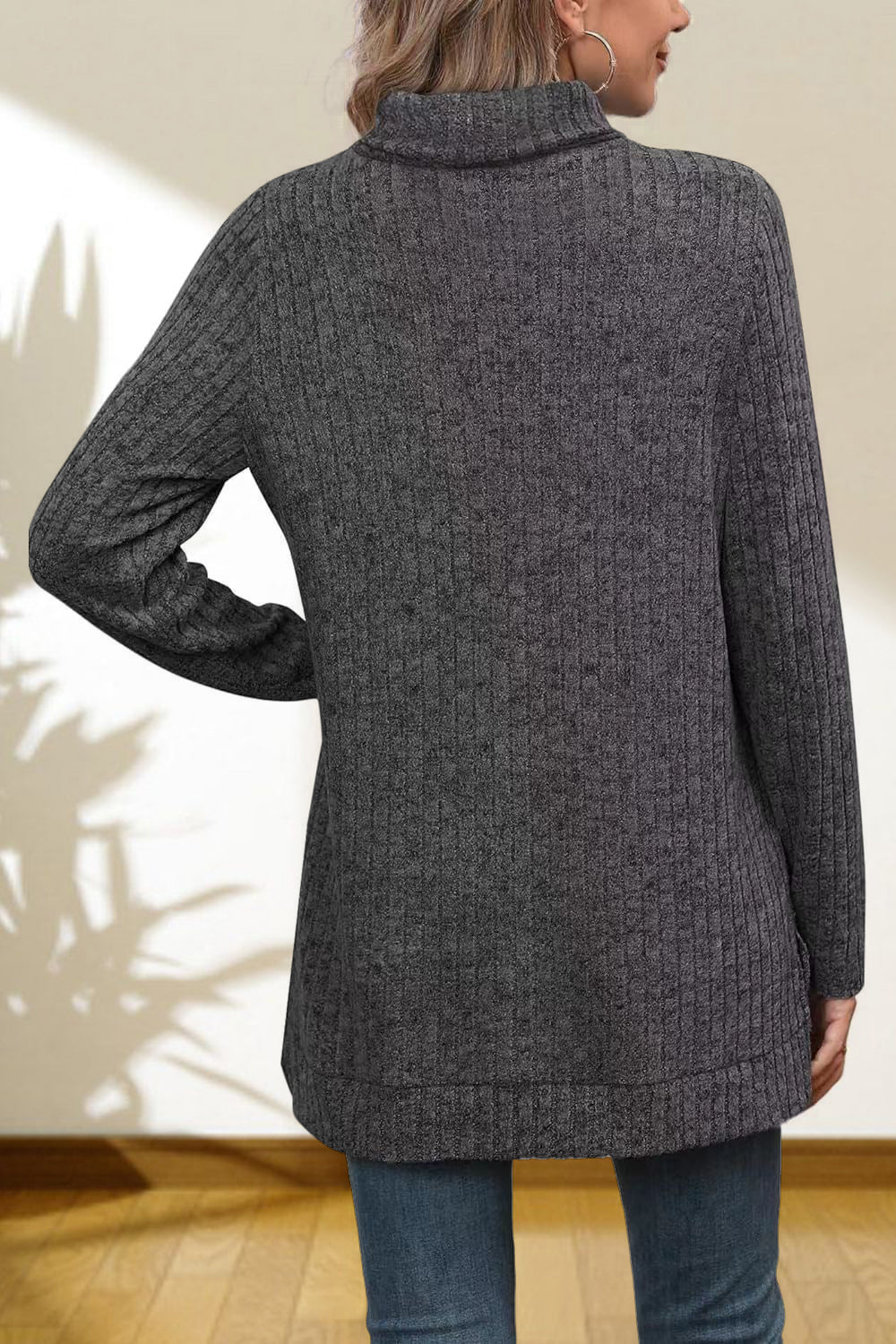 Turtleneck High Low Top - Classique Collection