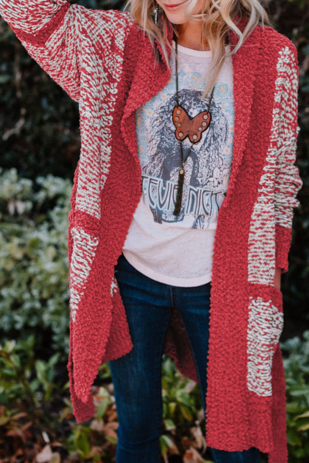 Contrast Trim Open Front Longline Cardigan - Classique Collection