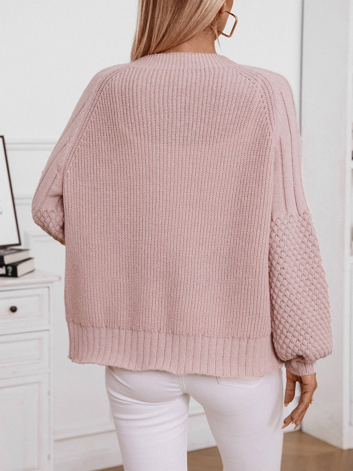 V-Neck Button Up Raglan Sleeve Cardigan - Classique Collection