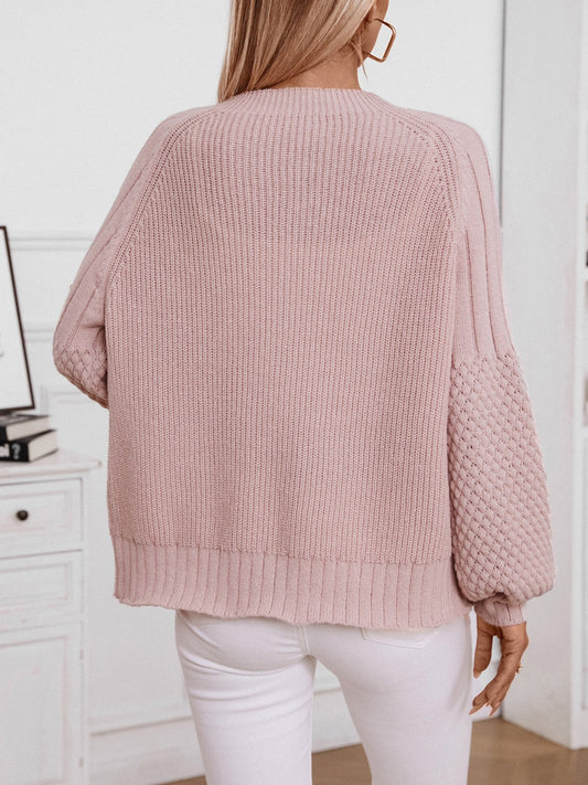 V-Neck Button Up Raglan Sleeve Cardigan - Classique Collection