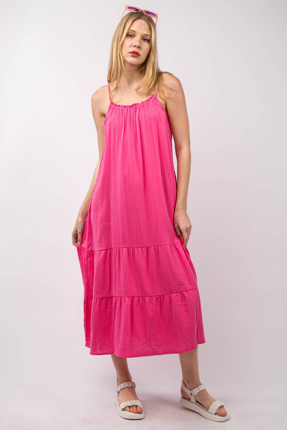 VERY J Ruffled A-Line Midi Cami Dress - Classique Collection