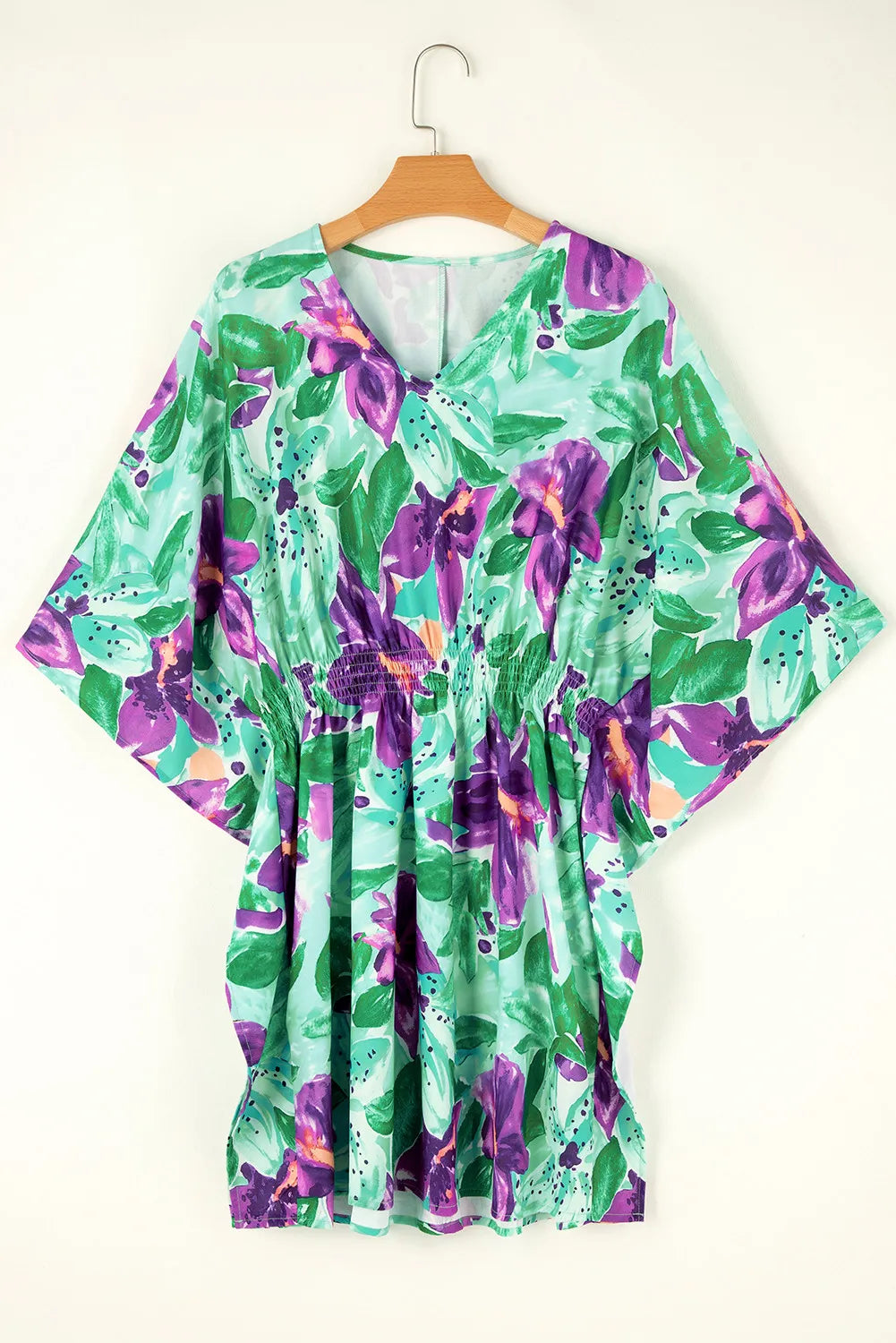 Printed V-Neck Half Sleeve Mini Dress - Classique Collection