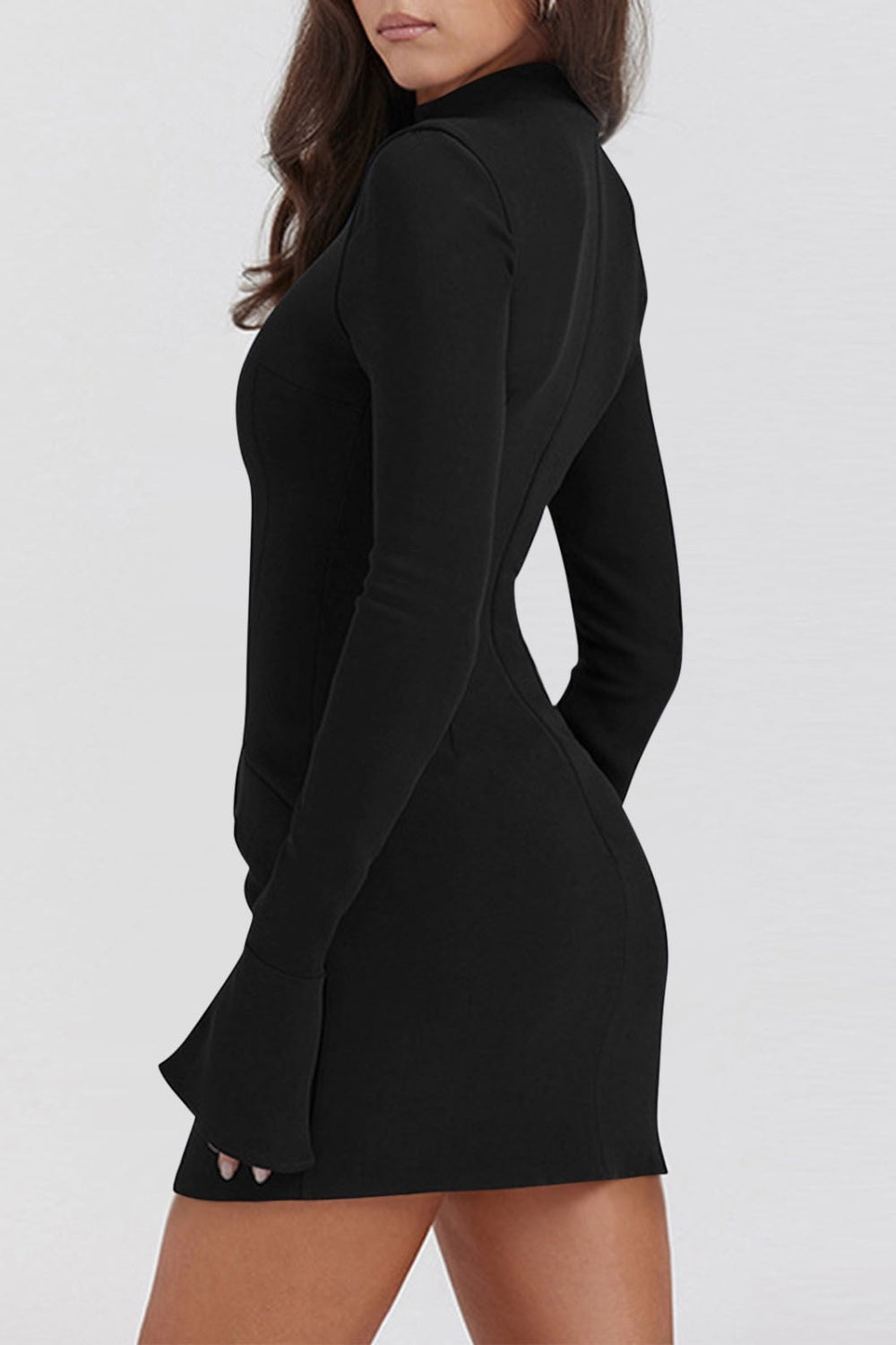 Mock Neck Long Sleeve Mini Dress - Classique Collection