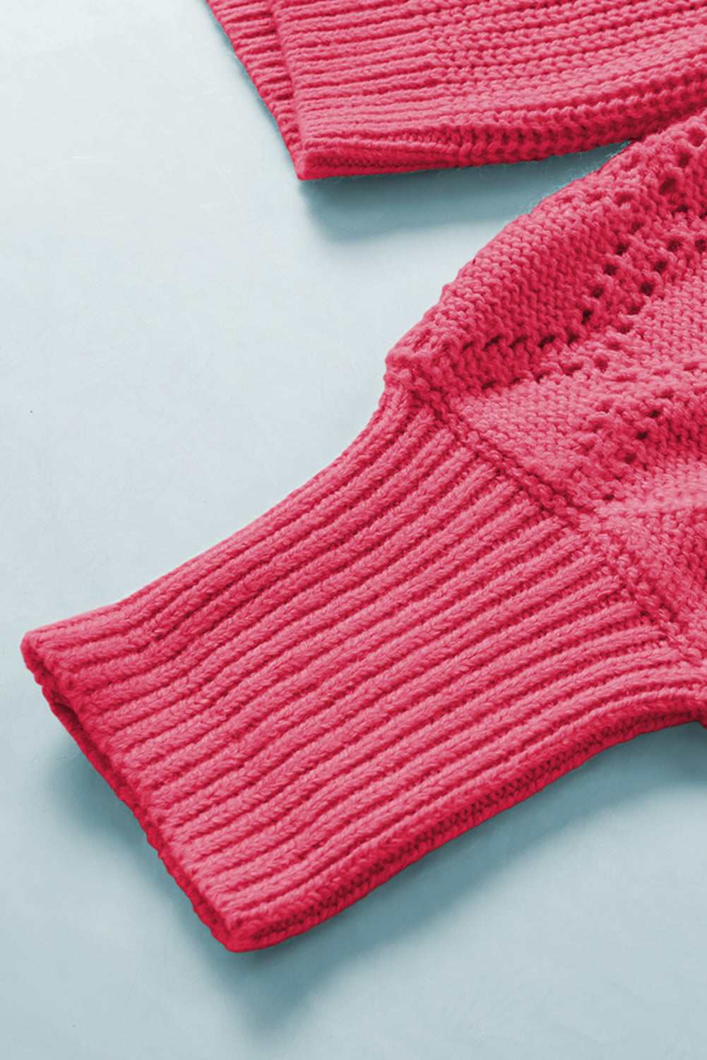 Openwork V-Neck Button Up Cardigan - ClassiQ