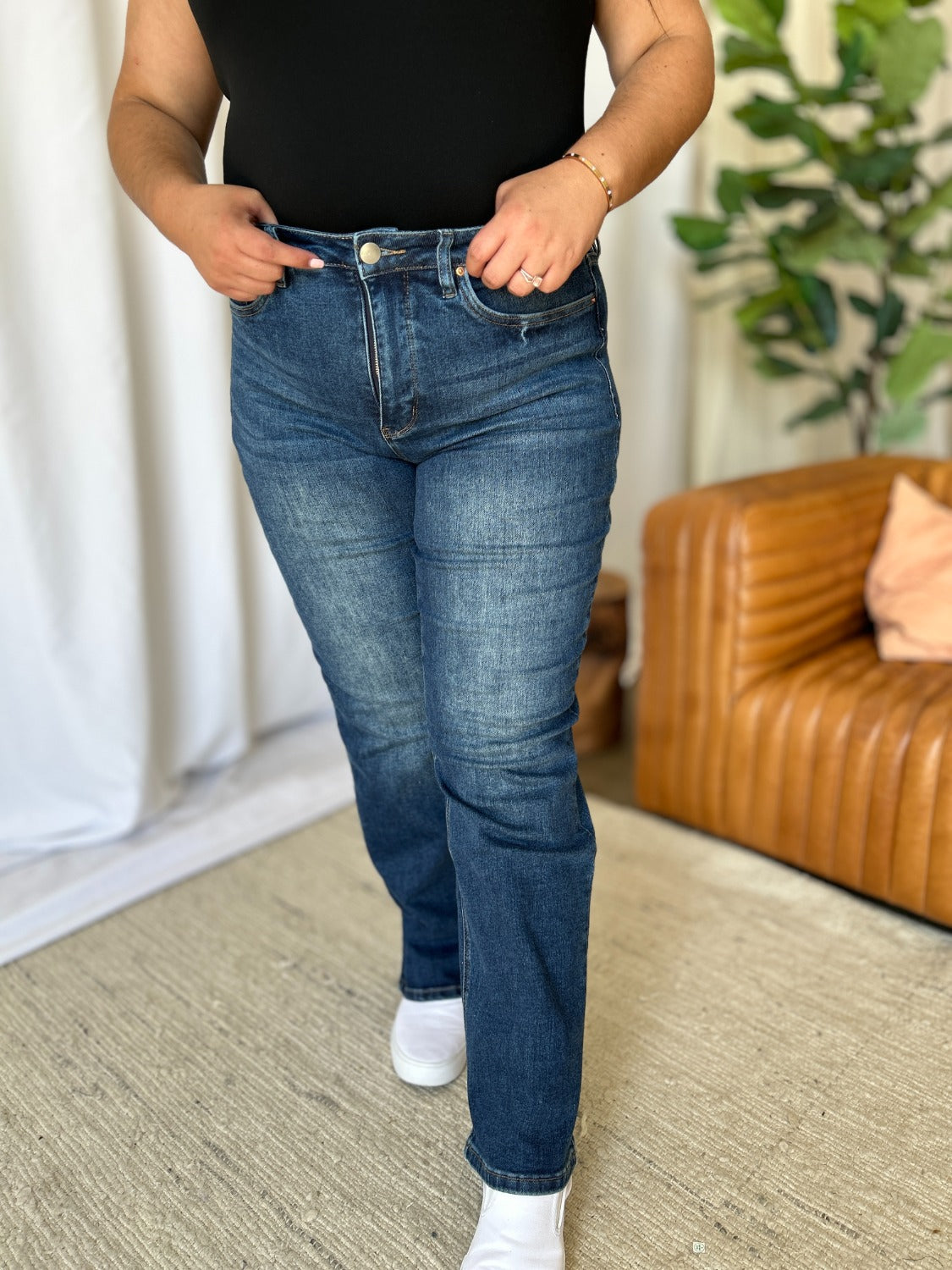 RFM Full Size High Rise Straight Tummy Control Jeans - Classique Collection