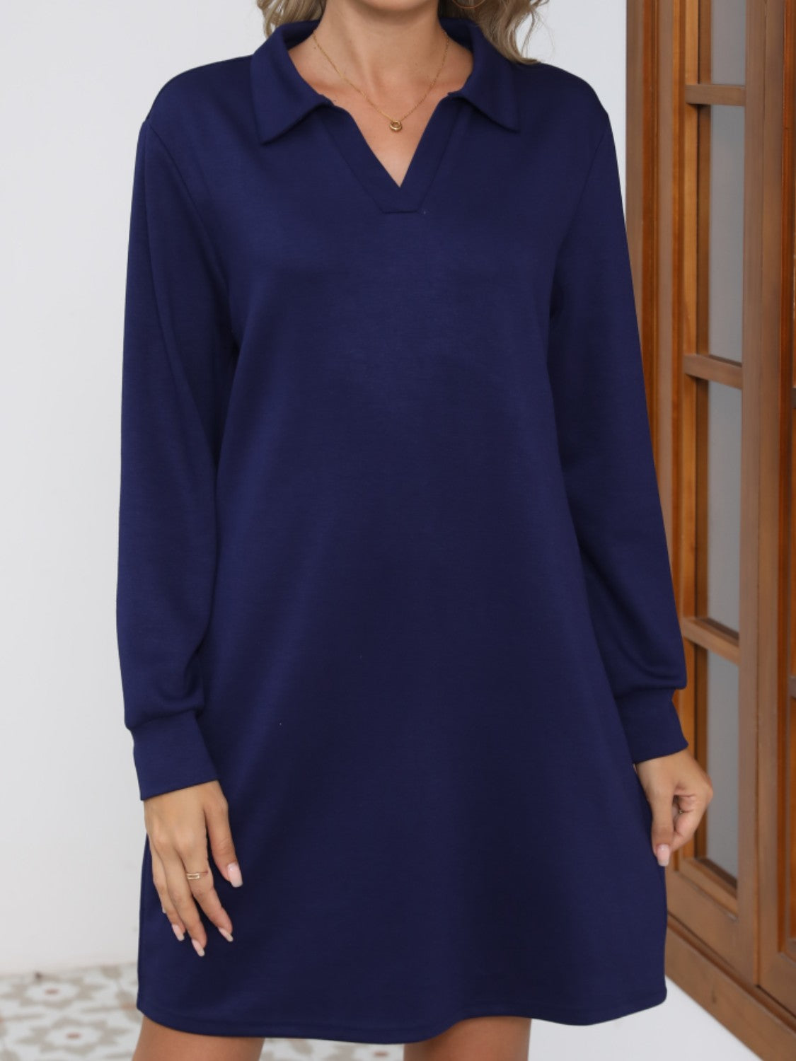 Johnny Collar Long Sleeve Dress - Classique Collection
