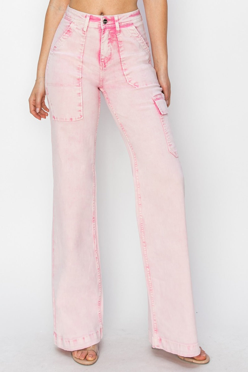 RISEN Full Size High Rise Cargo Pocket Jeans - Classique Collection