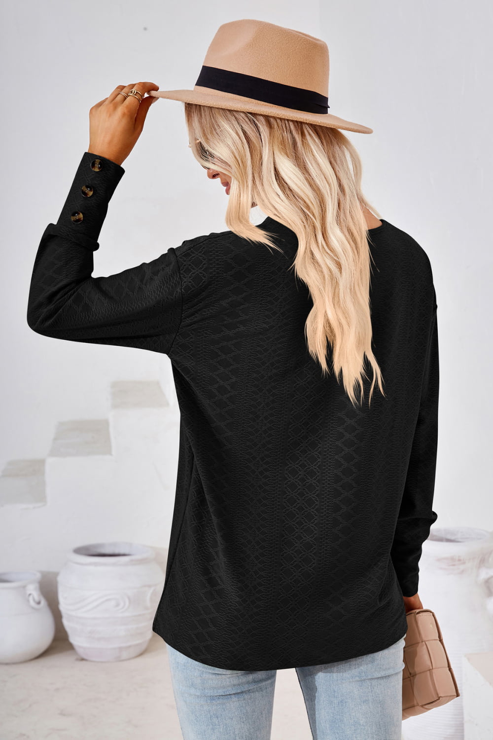 V-Neck Long Sleeve Blouse - Classique Collection