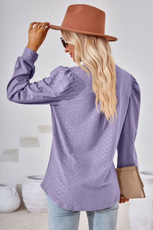 V-Neck Puff Sleeve Blouse - Classique Collection
